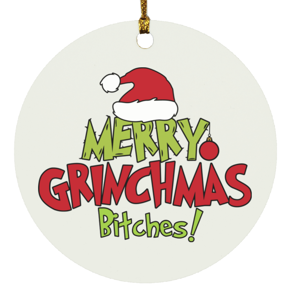 Merry Grinchmas B's - Circle Ornament