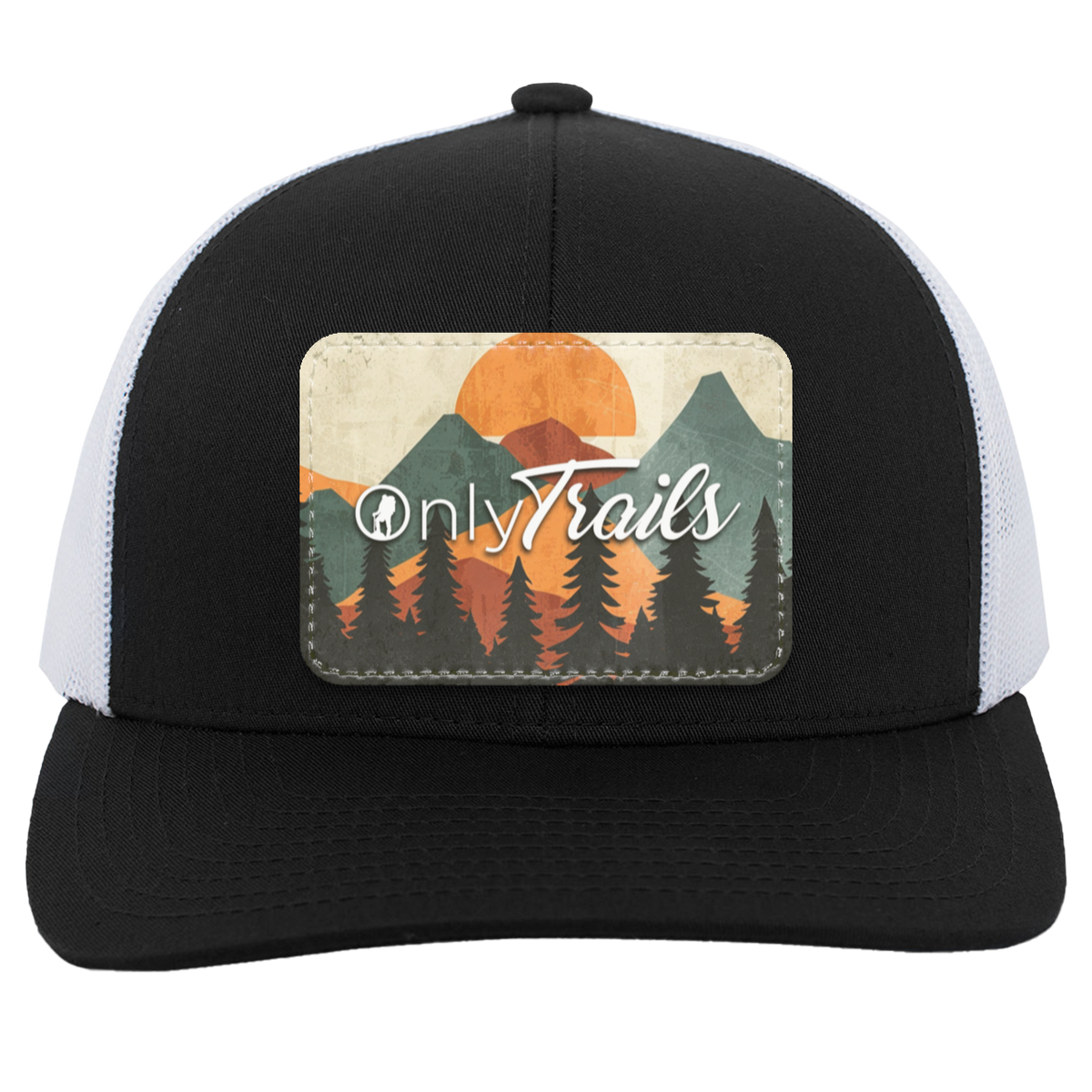 Only Trails - Trucker Snap Back Hat - Faux Leather Patch