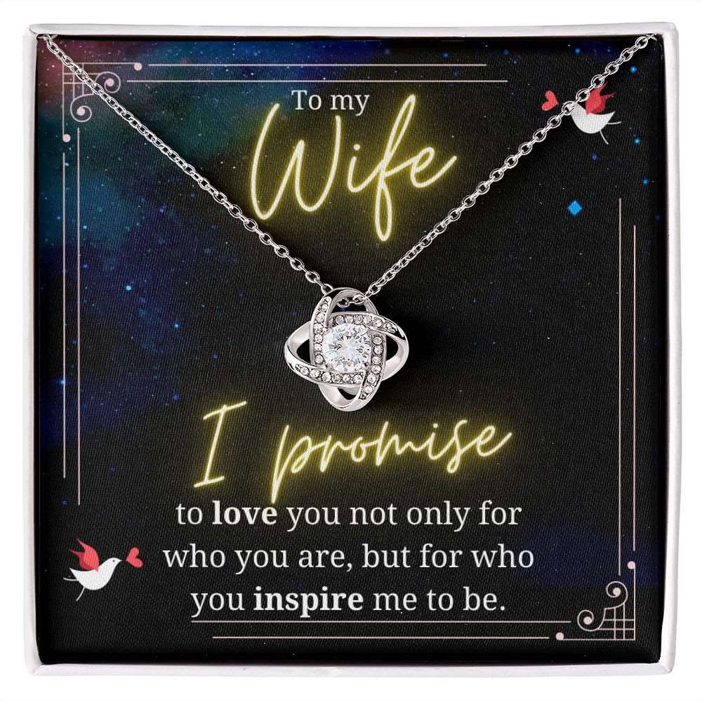 To My Wife - Love Knot Necklace - Shiny Gear Collection