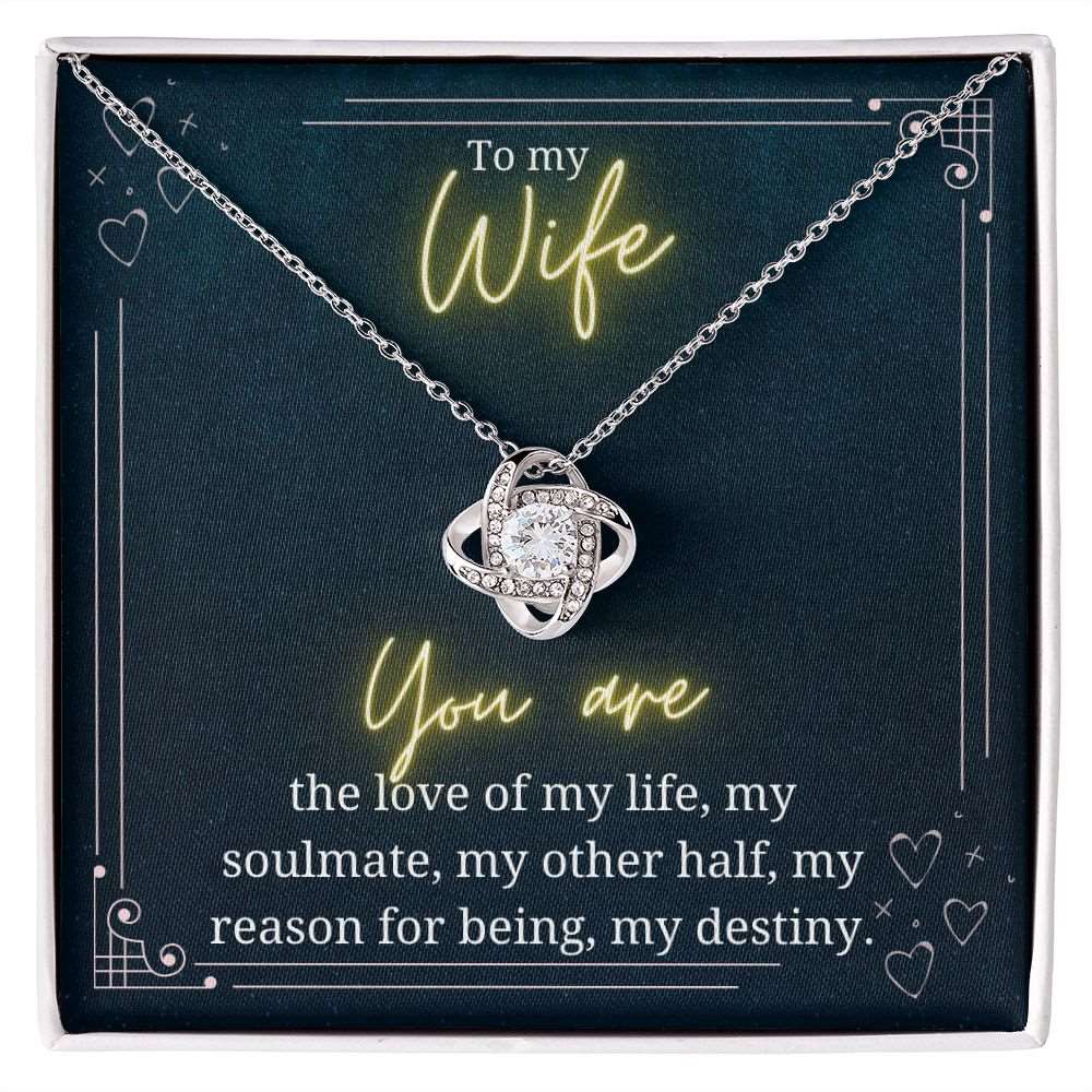 To My Wife - Love Knot Necklace - Shiny Gear Collection