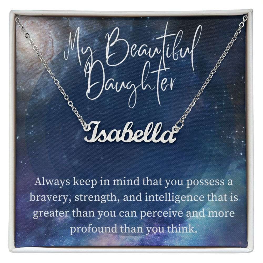 My Beautiful Daughter - Personalized Name Necklace - Shiny Gear Collection