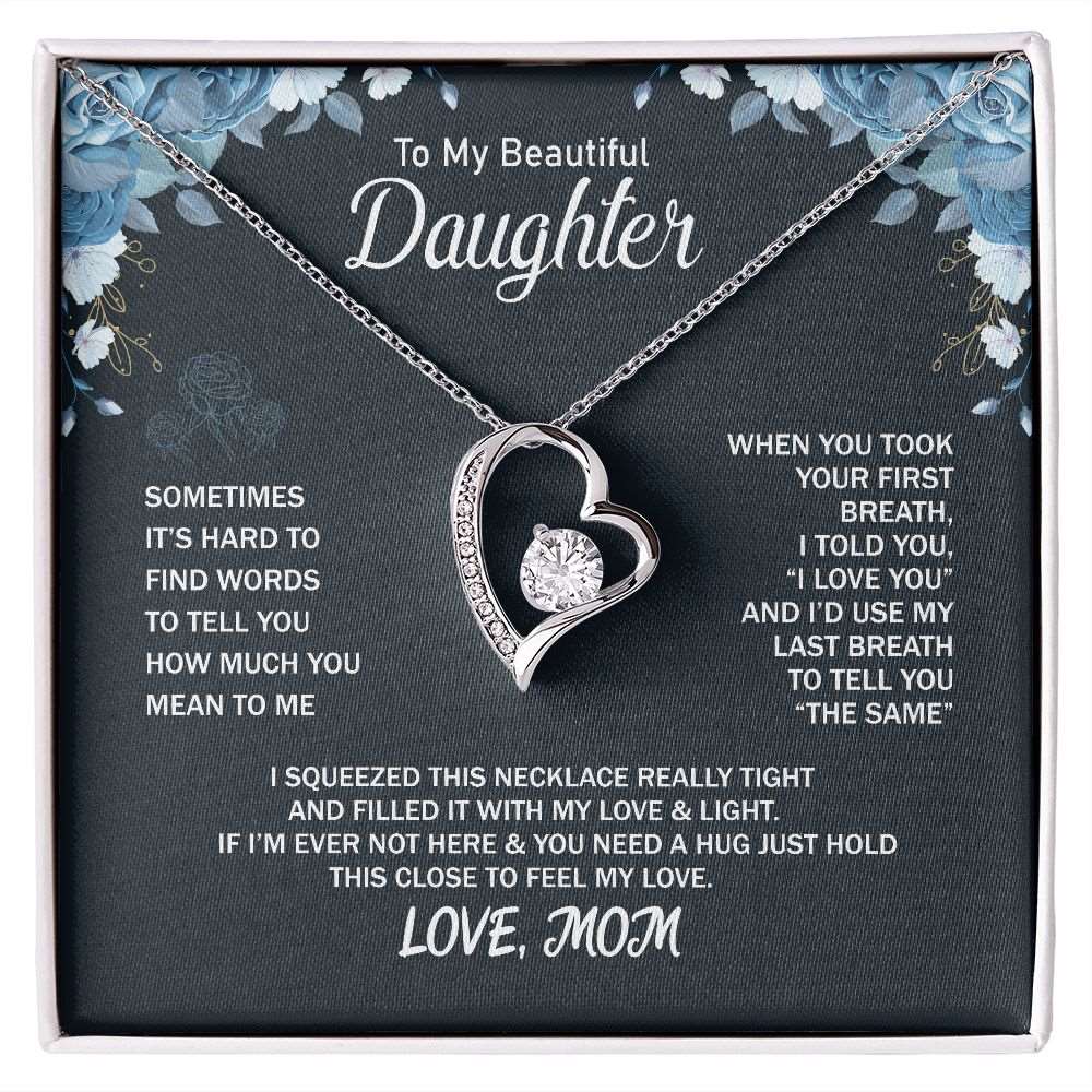 To My Beautiful Daughter (Love MOM) - Forever Love Necklace - Shiny Gear Collection