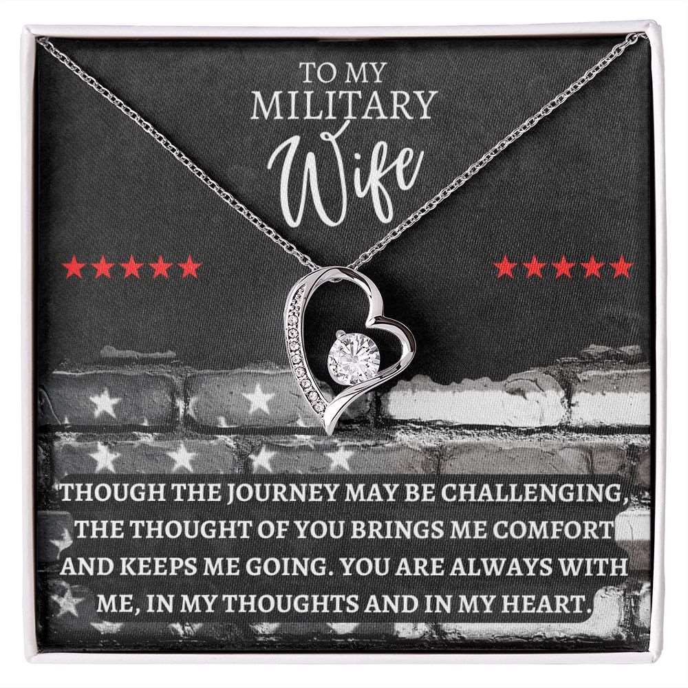 To My Military Wife - Forever Love Necklace - Shiny Gear Collection
